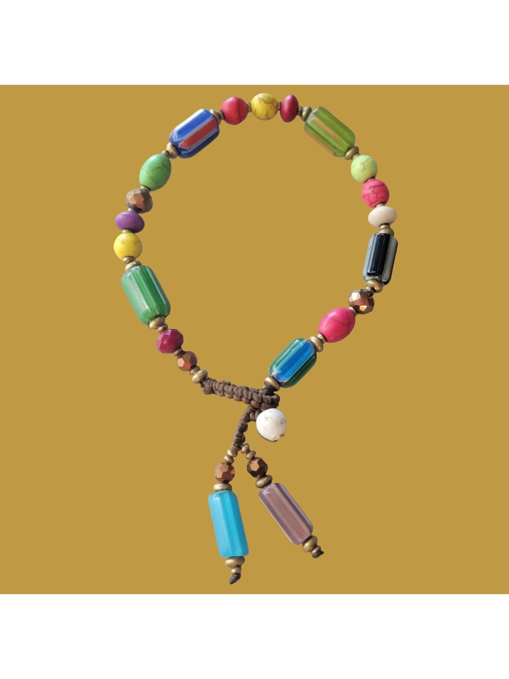 Vintage Y2K African Trade Mixed Colors Bead Bracelet